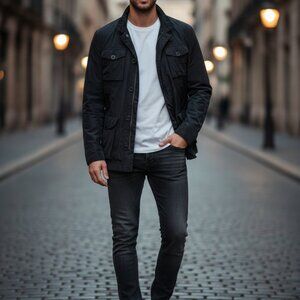 🔥 NWT (or Like New) Men's Navy Bomber Jacket - Size M/L